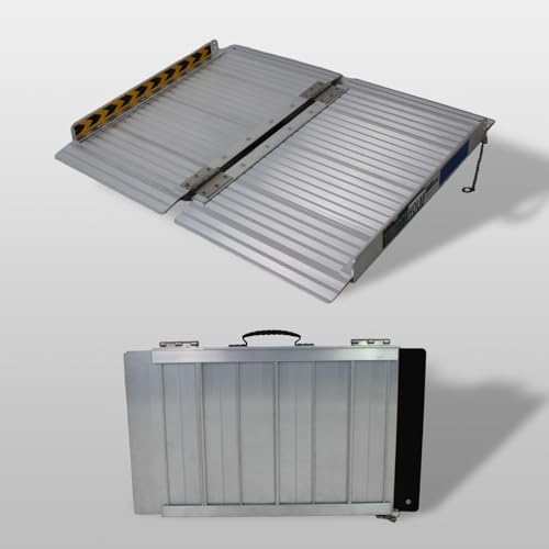 TRUTZHOLM Rollstuhlrampe klappbar 61 cm Traglast 272 kg Alu grau geriffelt Auffahrrampe