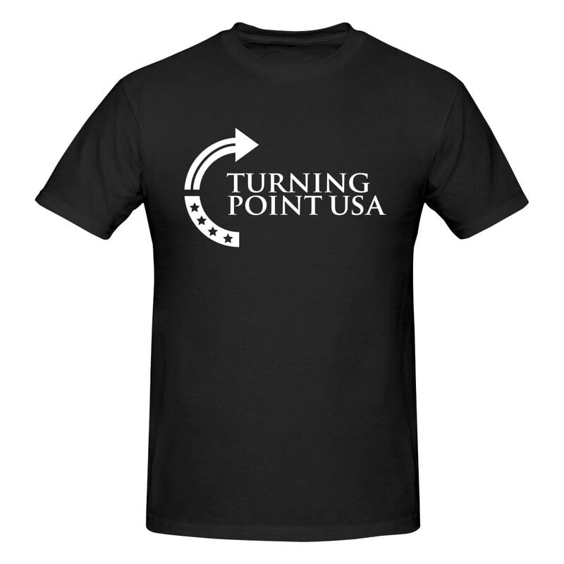 Turning Point USA Crew Neck Short Sleeve T-Shirt for Men Cotton T-Shirts