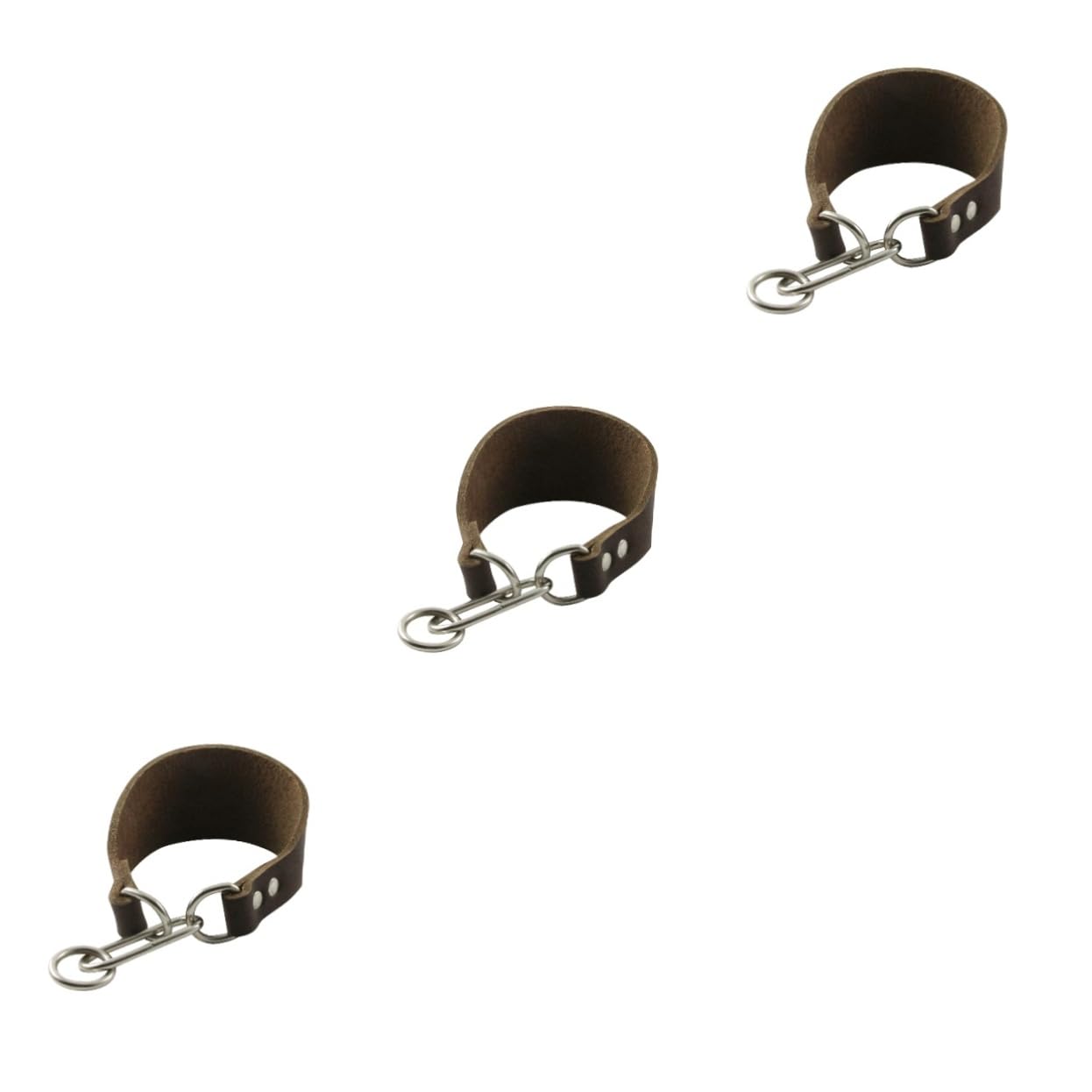 Collier de vache pour chiens élargi et décoratif couleur café lot de 3 pièces confort