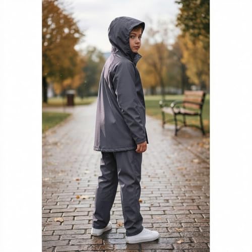 Image of Trustous Boys PVC Double Layer Waterproof Raincoat Kids Boys Waterproof PVC Double Layer Raincoat|Boys Transparent PVC Double Layer Rainwear|Boys Heavy Duty PVC Double Layer Raincoat