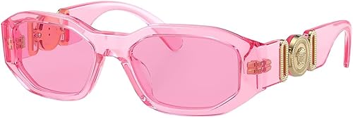 Versace Niños VK 4429U 53705 Gafas de sol irregulares de plástico rosa transparente lente rosa