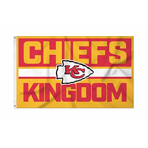 Rico Industries NFL Football Kansas City Chiefs Bold 3 x 5 Banner Flag Single Sided - Indoor or Outdoor - Home Dcor