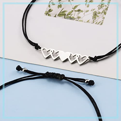 YELUWA 2/3/4/5 Pcs Best Friend Friendship Couples Bracelets, Sisters Gifts from Sister Matching Heart/Knot/Handcuff Bracelets Friendship Gifts for Women Friends Sister Him Her Boyfriend Girlfriend3