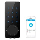 AKASO Smart Lock, Smart Electronic Door Lock APP Code Touch Screen Keypad Deadbolt Entrance Smart Electronic Digital Door Lock with Key Remote Keypad for Home Hotels Apartment (Black)