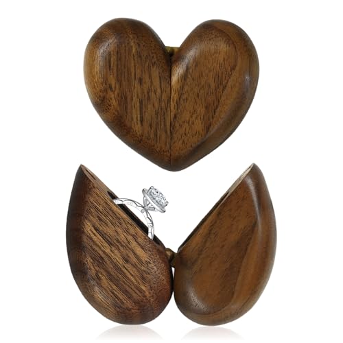 DeVehDBay Slim Heart Flip Ring Box - Engagement, Proposal, Promise - Slim Kinetic Cube Box
