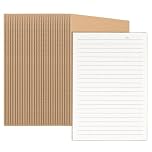 SENJEOK 30 Pcs A5 Kraft Lined Notebook, 36 Sheets, 72 Pages, Brown Paper Notepad for Home Office Journal, 20.5 x 14 cm, 80gsm