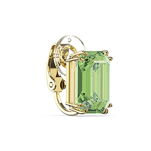 Swarovski Millenia Clip Earring, Large And Green Peridot Crystal Octagon Cut Crystal With A Gold-Tone Finish Setting, Part Of The Swarovski Millenia Collection #TOP1