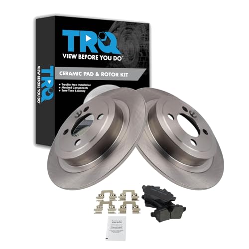 Image of TRQ Rear Brake Pad and Rotor Set Ceramic Compatible with 2007-2015 Mini Cooper