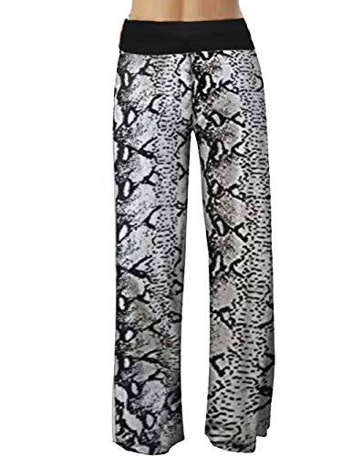 Image of iChunhua Women's Comfy Stretch Floral Print Drawstring Palazzo Wide Leg Lounge Pant