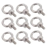 ERINGOGO 10pcs M6 304 Stainless Steel Eye Nuts Ring Shaped Lifting Ring Bolts Heavy Duty Threaded Nuts for Industrial Rigging and Marine Use