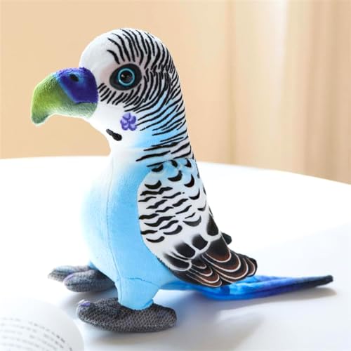 Image of Tickles Budgie Parrot Soft Stuffed Plush Bird Toy for Kids Boys & Girls Birthday Gifts (Size: 20 cm Color: Sky Blue)