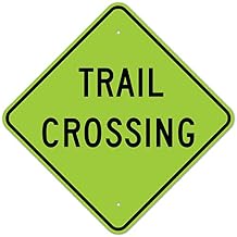 MUTCD Trail Crossing Green W11-15a Sign, 24x24 Inches, 3M EGP Reflective .080 Aluminum, Fade Resistant, Made in USA