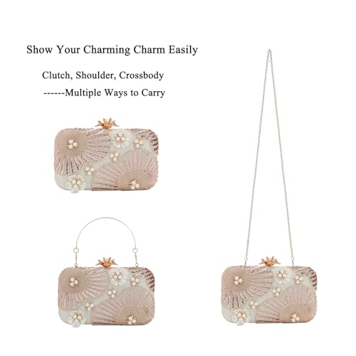 Image of Womens Vintage Floral Embroidery Clutch Evening Handbag Shoulder Bags Purse for Wedding Party Prom