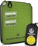 Whispering Winds Inflatable Seat Cushion - Comfortable Blow-up Foam Pad for Airplane, Travel, Stadium, Outdoors, Camping, Car & More