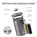Veken Coffee Canister, 39OZ Large, Airtight Stainless Steel Food Storage Container for 2.2lbs Coffee Beans,Ground, Sugar,Espresso,Rice,Tea,Flour, Cereal,Home Kitchen Pantry Bar Accessories, Gifts,Gray