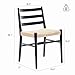 STARY Dining Room Chairs Set of 2 with Natural Rattan Seat, Black