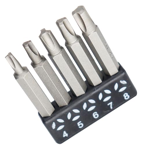 Zohino 5 Stück 1/4 "Hex Shank Legierung Stahl Tri-Antrieb Plum Einsatz Bits Magnetische Schraubendreher Bohrbutzen Set Spanner Schraubendreher Bits 50mm Länge