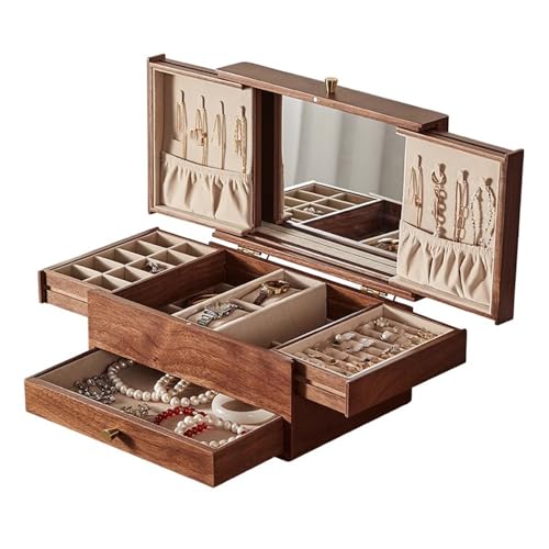 TBLOTYD Jewelry Mirror Cabinet for Women, Jewelry Armoires, Jewelry Cabinet with Drawers for Various Jewelry, Large Capacity,