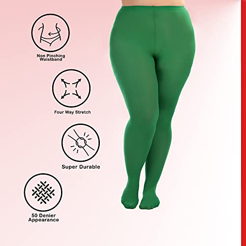 Image of Silky Toes Plus Size Tights for Women | 60D Soft Opaque Comfort Fit Pantyhose | Black or Colored 1-2 pairs | 1X-8X