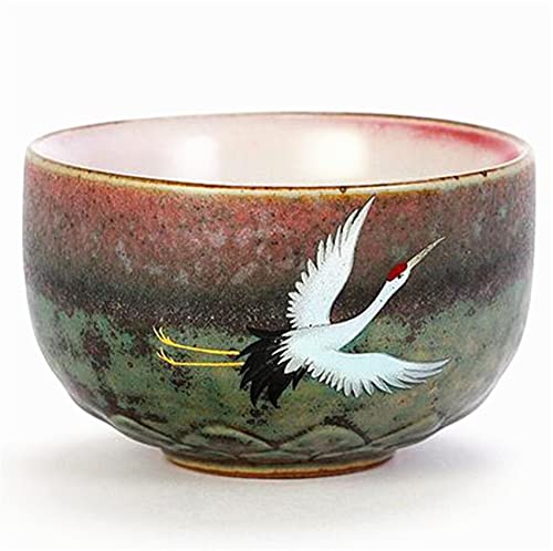 EatingBiting Grúa Kung fu Soju tazas de té chino japonés tazas de té té té té Lotus pedestal con caja de regalo hecho a mano obras de arte líder tradicional 100ml