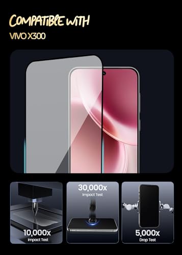 Image of Lensarmor Compatible with Vivo X300 Tempered Glass Screen Protector, 0.15mm Ultra Thin, 9H+, Military Grade, Ultrasonic Fingerprint Compatible, Re-Register Biometrics, HD Clear & Case Friendly