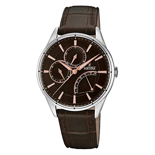 Festina Reloj Multiesfera para Hombre de Cuarzo con Correa en Cuero F16974/3