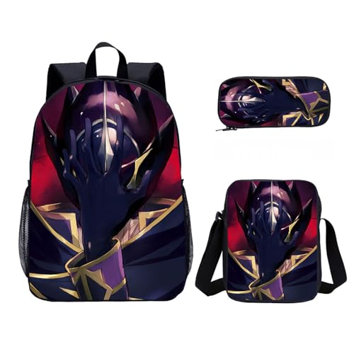 3 in 1 Anime Code Geass School Bag Backpack Satchel Daypack Schoolbag Bookbag 10