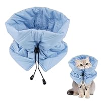 Elisabethanisches Halsband, Einstellbares Weiches Katzen Halskrause,Halskrause Katze Schutz, Halsband nach Operationen für Haustier-Recovery, Schutz vor Lecken und Kratzen nach Operationen,Blau