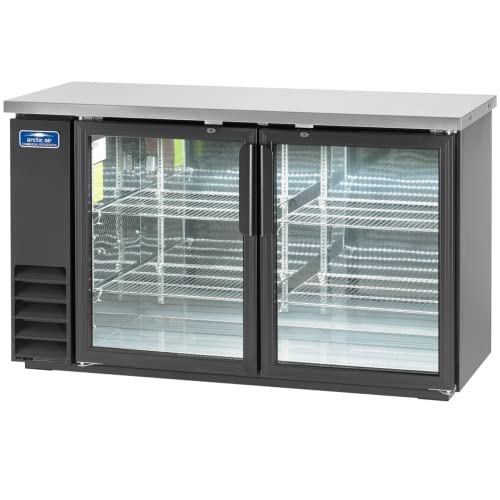 Arctic Air Abb60G 61" Double Glass Door Back Bar Refrigerator, 16.7 Cubic Feet, Stainless Steel, Black, 115V #TOP14