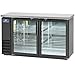 Arctic Air ABB60G 61" Double Glass Door Back Bar Refrigerator, 16.7 Cubic Feet, Stainless Steel, Black, 115v