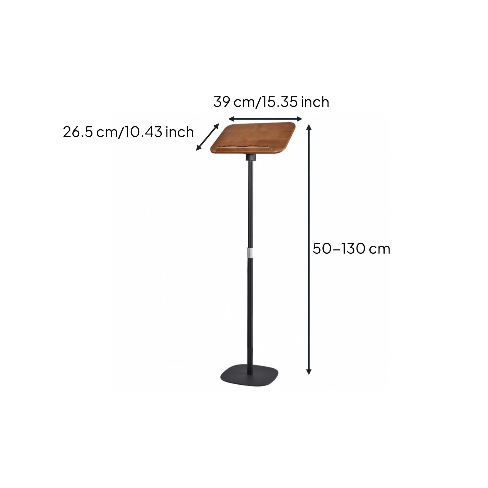 per Libri da Pavimento perficie in Legno Girevole da Lettura con Base Rotonda Resistente Ai Graffi Ricette per Libreria, Nero