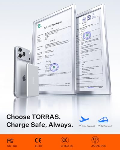 Image of TORRAS MiniMag 5000mAh MagSafe Power Bank, Ultra-Slim 18W USB-C