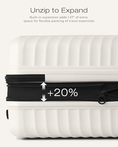 Image of Coolife Luggage Carry-On, Lightweight PC Hardside Suitcase, 20-Inch, Black