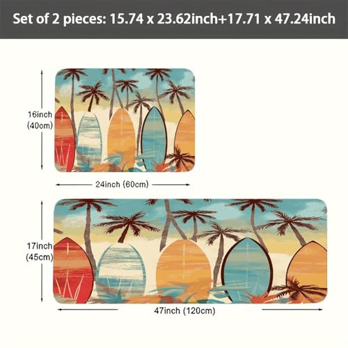 Alfombrillas de cocina acolchadas antifatiga con base resistente, pack de 2 6