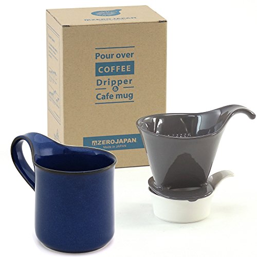 ZEROJAPAN ギフトセット コーヒードリッパーL&カフェマグ(トレイ付) ジーンズブルー DMZ-16 SGY/JB