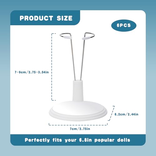 Image of 12 Pack Doll Stand Holder Compatible with 6.8 Inch Dolls, Not Include Dolls | Doll Stand Holder for Collectible Blind Box Figurines, Doll Stands for 6.8 Inch Dolls, Easy to Use, Great Gift for Girls