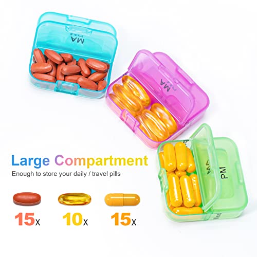 Zoksi Weekly Pill Organizer 2 Times A Day, Rainbow 7 Day Am Pm Pill Box, Daily Am Pm Pill Organizer 7 Day, Portable Vitamin Pill Case, Weekly Pill Box For Fish Oils, Vitamin, Supplement(Yellow) #TOP1