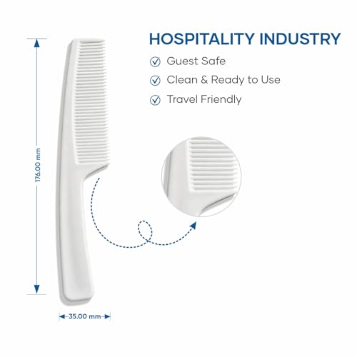 Image of Comb Kit Pack of 100 | Hotel Comb Set | Individually Packed, Hygienic & Travel-Friendly | Grooming Kit for Hotel Guests, Airbnb, Resorts, Hospitality Use & Guest Houses