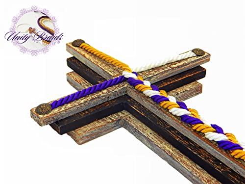 Unity Triple Layered Rustic Wood Cross Wedding Cord Of Three Strands Choose Your Colors #TOP3