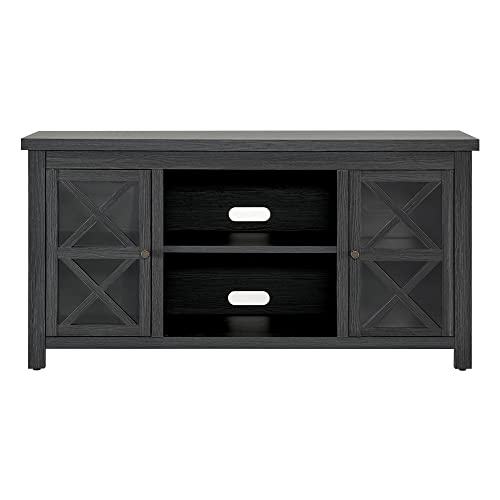 Image of Henn&Hart Rectangular TV Stand for TV's up to 55 inch in Charcoal Gray, TV Stands for the Living Room
