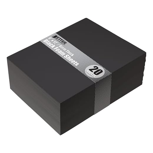 Black EVA Foam Sheets, 20 Pack, 6mm Extra Thick, 9 x 12 Inch, Better Office Products, Black Color, for Arts and Crafts, 20 Sheets Bulk Pack