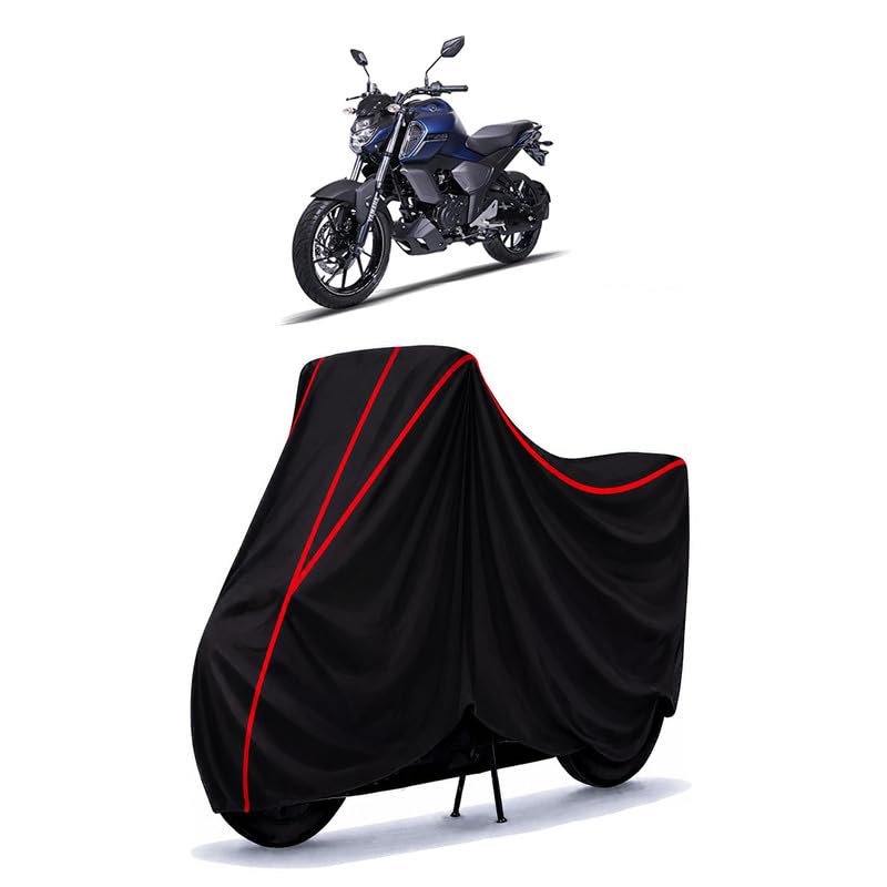 Image of FZ-S Fi 3.0 Water Resistant Bike Cover for All Motorcycles & Rain | Heavy Duty Taffeta Fabric | UV Protection, Dustproof, Scratchproof | All Weather Two Wheeler Body Cover with Elastic Bottom