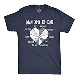 Funny Dad Shirt – Anatomy of Dad Heart Pie Chart Design – Soft Cotton Blend Graphic Tee with Multi-Role Labels – Sarcastic Novelty T-Shirt for Men Navy XL