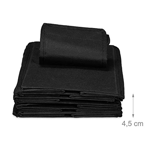 Relaxdays Hängeregal Stoff, Hängeaufbewahrung, 6 Fächer, 2 Schübe, für Kleiderschrank, HBT: ca. 82x14,5x30 cm, schwarz