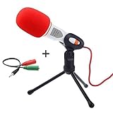 Buycitky Professional Condenser Sound Microphone with Stand for PC Laptop Skype Recording with Windscreen Sponge Sleeve