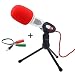 Buycitky Professional Condenser Sound Microphone with Stand for PC Laptop Skype Recording with Windscreen Sponge Sleeve