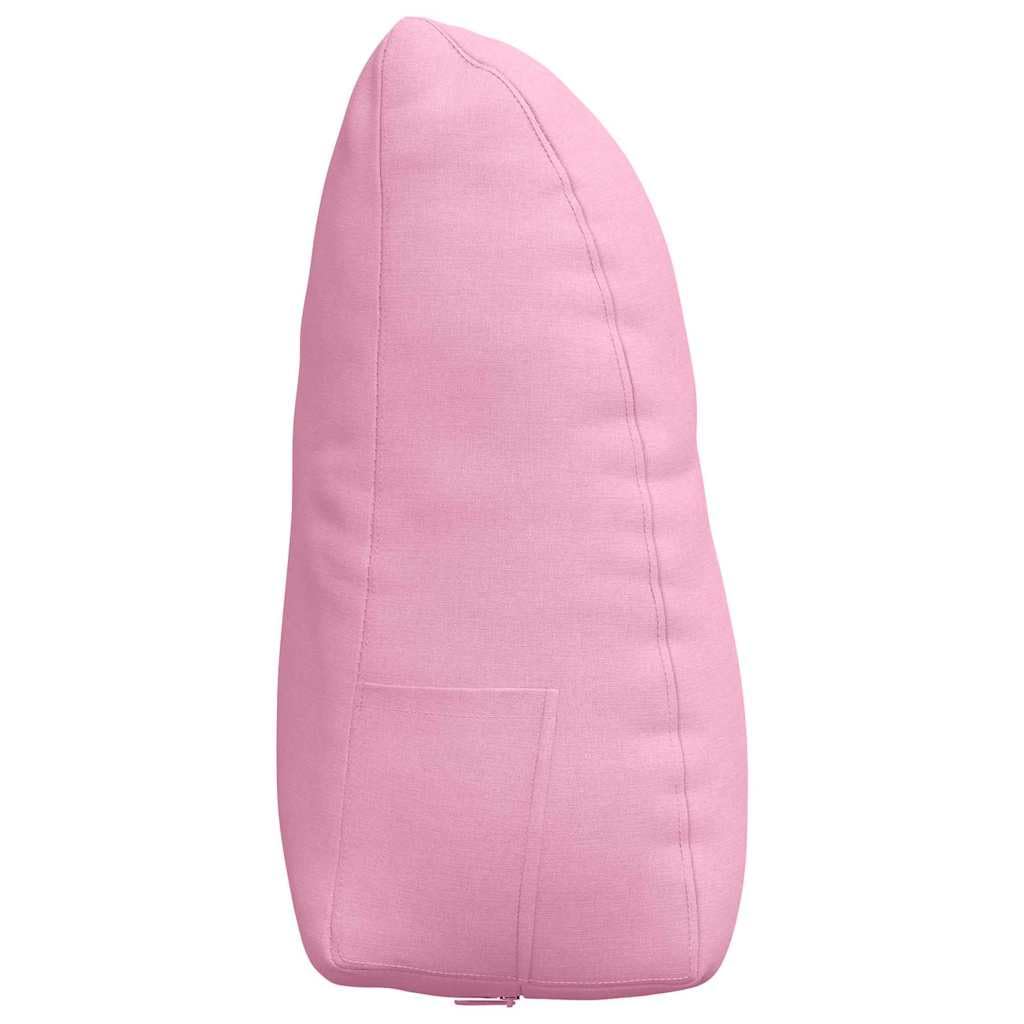 Cuscino per schiena rosa, 60 x 24 x 50 cm, tessuto in velluto, imbottitura ergonomica in poliestere, per divano, letto, uso interno, pezzo unico