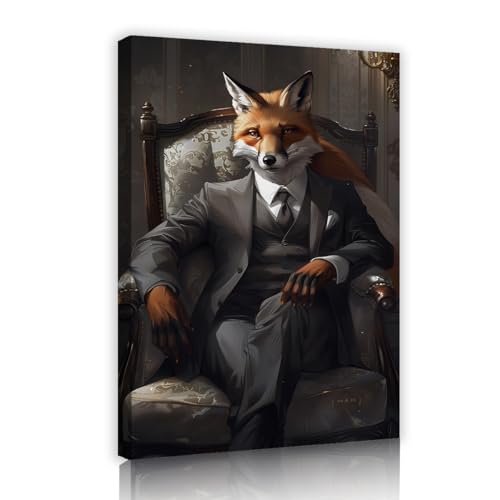 Art mural en toile YUNART tableau renard avec cadre intérieur