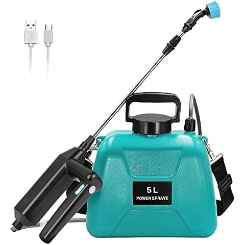 Electric Plant Sprayer, 1.35 Gallon/5L Battery Powered Sprayer with USB Rechargeable Handle, Potable Garden Sprayer with Telescopic Wand, Plant Sprayer for Yard Lawn Weeds Plants (Green) Cover