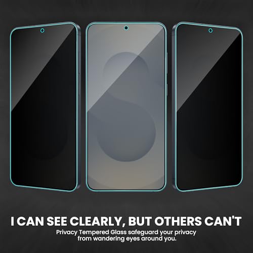 Image of ArmourPro Borderless Privacy Tempered Glass for Samsung Galaxy S25 / Samsung S24 - Anti-Spy Anti Peeping Screen Protector, Edge-to-Edge Coverage, 9H Anti-Scratch, Case Friendly, Easy Installation Kit